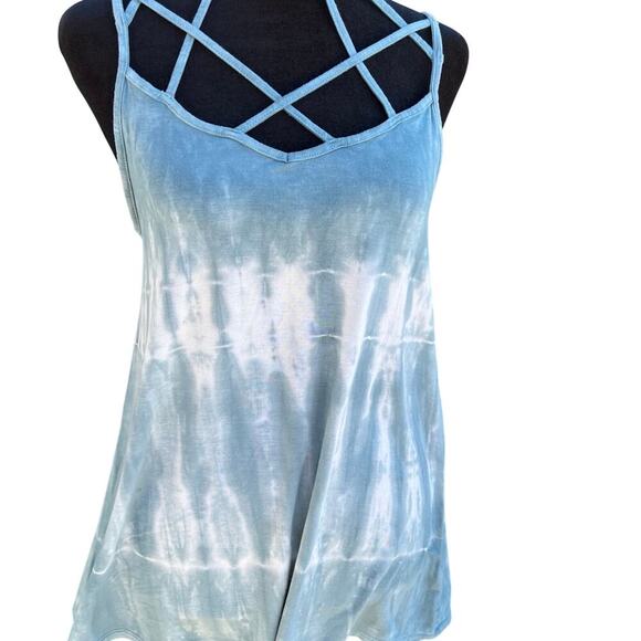 American Eagle soft & sexy teal and white women’s tank top size M - Picture 2 of 5